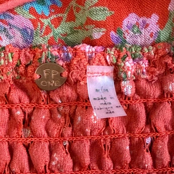 Free People Adella Red Floral Lace Sleeveless Flowing Strappy Dress M - Picture 7 of 8